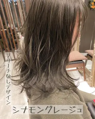 セミロング カラー ヘアアレンジ ブリーチなしで透明感 艶カラー【Ryo】のヘアスタイル