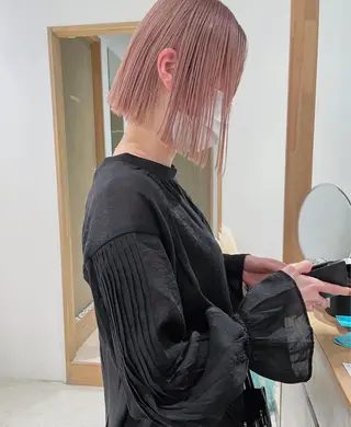 ミディアム カラー ヘアアレンジ ボブ/プツボブ tsumuguのヘアスタイル