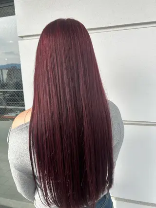 ロング カラー 髪質改善×ハイトーン 天神 大名 美容室のヘアスタイル