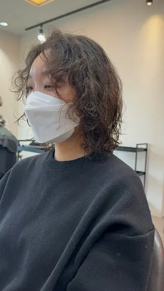 ミディアム パーマ ボブ/髪質改善/ soiナカジママドリのヘアスタイル