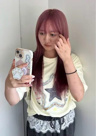 ロング カラー 松本 雪愛のヘアスタイル
