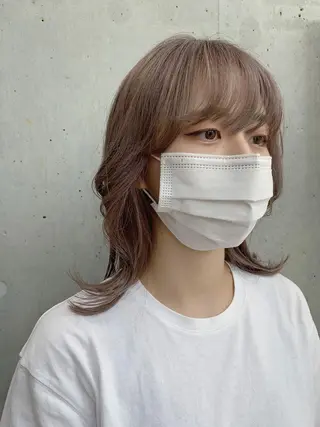 ミディアム カラー 韓国ヘア 🦋KIRA🦋のヘアスタイル