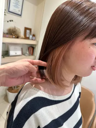 ミディアム カラー 内田 敦士のヘアスタイル