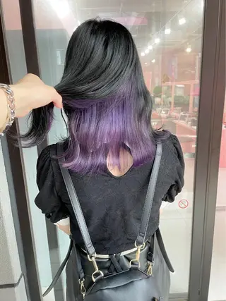 セミロング ハイトーン×エクステ 💞くるみのヘアスタイル