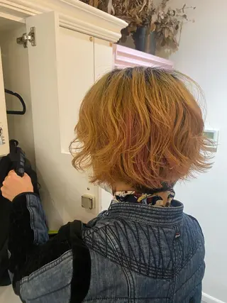 ショート ボブ/透明感カラー 岸本涼奈のヘアスタイル