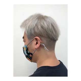 ショート カラー メンズ 白髪ぼかし脱白髪染め 大塚綾のヘアスタイル