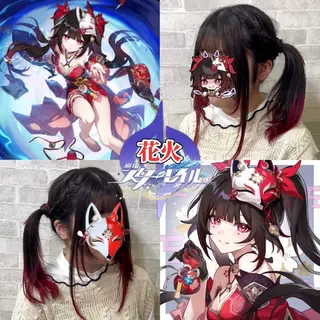 セミロング カラー 推しカラー💫 ブリーチ💫若菜覚のヘアスタイル