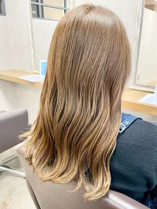 セミロング カラー 髪質改善×METEO 店長 貞松直也のヘアスタイル