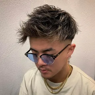 ショート カラー パーマ メンズ メンズ特化/パーマ/ メッシュ/竜成のヘアスタイル