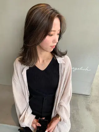 ミディアム カラー ブリーチ/アレンジ 天満/chihiroのヘアスタイル