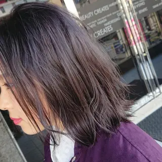 カラー ミディアム ヘアアレンジ 顔まわりデザイン🌿 ふじこのヘアスタイル