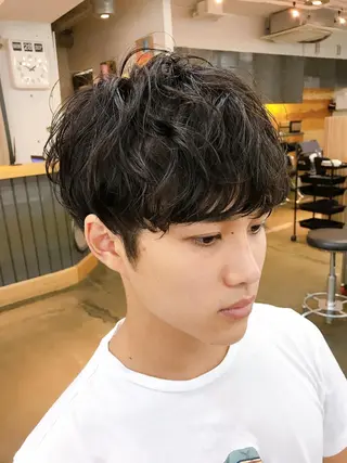 ショート パーマ メンズ メンズパーマ タカキリョウのヘアスタイル