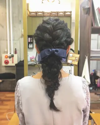 ロング ヘアアレンジ ツイスパ・波巻き 🩵片平和香奈のヘアスタイル