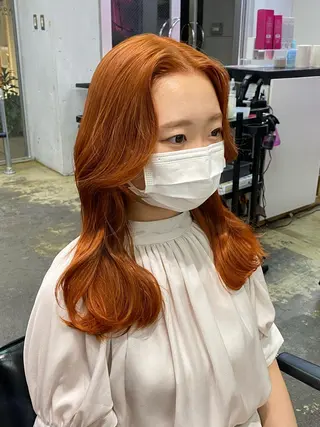 セミロング カラー 💗💗韓国レイヤー yu-ki💗💗のヘアスタイル