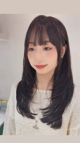 セミロング カラー ヘアアレンジ カラー指名No.1✨ 星野六三四のヘアスタイル