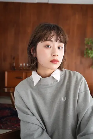 ミディアム ミルクティーベージュ 新潟万代/MANA♡のヘアスタイル