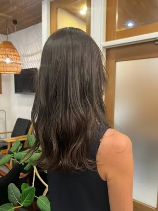 セミロング カラー トーンアップ🦢 ユメのヘアスタイル