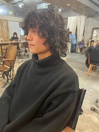 ミディアム パーマ メンズ 南堀江🌿パーマ Tetsu【テツ】のヘアスタイル