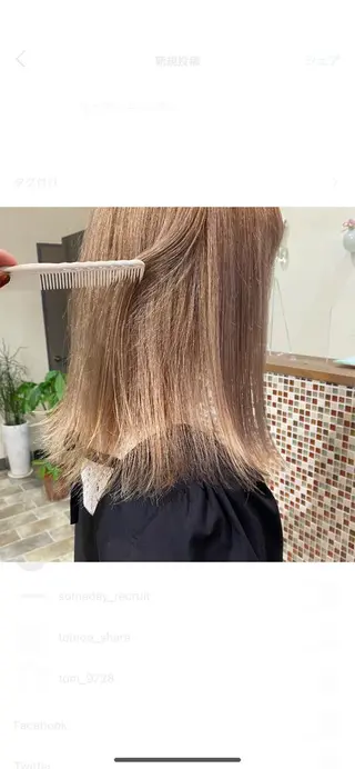 ミディアム カラー 中村 友香のヘアスタイル