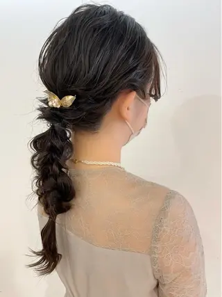 セミロング ヘアアレンジ 佐藤 梨里花 ❤︎のヘアスタイル