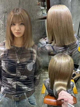 カラー 【💎ツヤ髪💎】 ダメージレスカラー✨のヘアスタイル