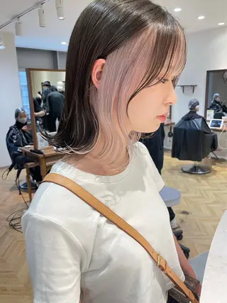 ミディアム カラー Aster れおんのヘアスタイル