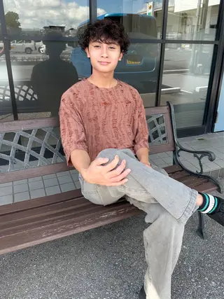 ショート カラー パーマ ヘアアレンジ メンズ VIVIE【ヴィヴィ】所属・髪質改善/韓国風 レイヤー/田村祐樹のヘアスタイル