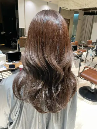 セミロング カラー 本格韓国ヘア🇰🇷 【uni】キューさんのヘアスタイル