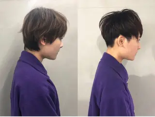 ショート カラー ボブ/ショート/ 白髪染め/メンズ葛西のヘアスタイル