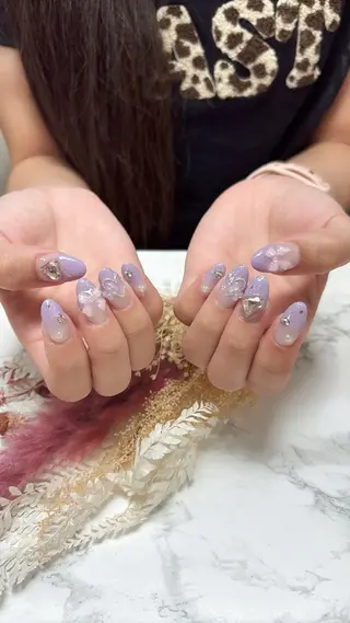 ネイル はな💎ネイル ワンホン、長さ出しのネイルデザイン