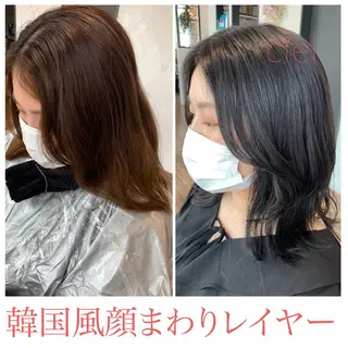 セミロング カラー 藤間 帆乃夏（とうまほのかのヘアスタイル