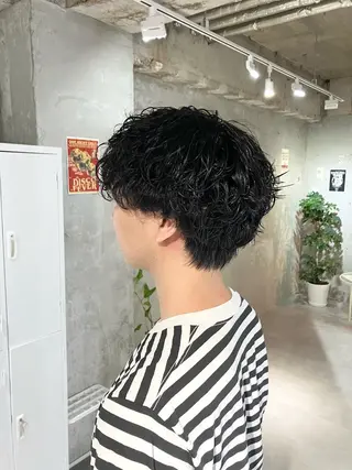 ショート パーマ メンズ door white hideのヘアスタイル