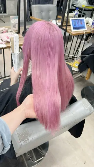 セミロング カラー 💕誰より可愛い💕 ピンク🎀YUUKAのヘアスタイル