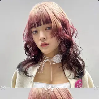 ロング カラー デザインカラー/ハイ トーン/konomiのヘアスタイル