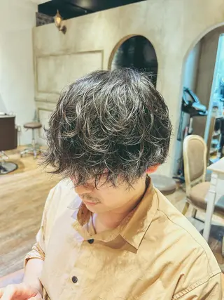 ショート パーマ メンズ Lilly所属・成田 智彩のヘアスタイル