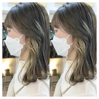ミディアム カラー 村山 茉衣のヘアスタイル