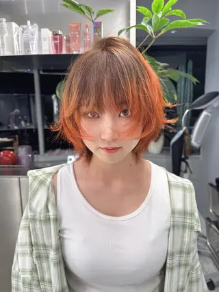 ミディアム カラー パーマ ヘアアレンジ 最高級髪質改善 🦄ブリーチYUGOのヘアスタイル