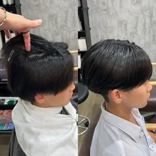 ショート パーマ メンズ 毛流れヘアの達人 店長　須田龍世のヘアスタイル