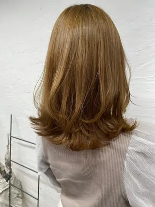セミロング カラー unico.所属・韓国ヘア/暖色カラー 新美多英のヘアスタイル