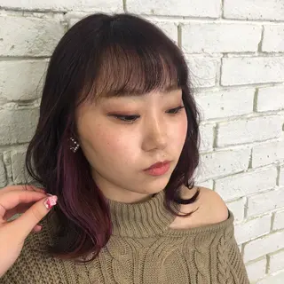 セミロング MOE🐈‍⬛🎀 エクステ/ワンホンのヘアスタイル