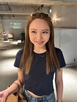 ロング カラー 中村 衣里のヘアスタイル
