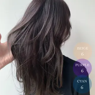 ミディアム カラー レイヤー/顔周り カット/松岡 祥利のヘアスタイル