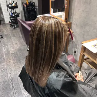 ミディアム カラー ブリーチ/アレンジ/ 19歳/新宿/アリルのヘアスタイル