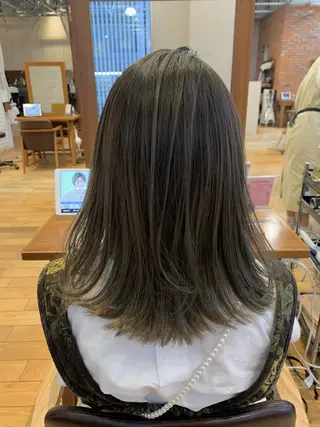 ミディアム カラー 顔周りカット/アレン ジ/カラー小野寺紗良のヘアスタイル