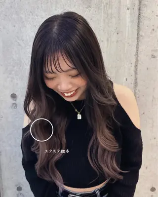 ロング 透け感カラー 顔周り/neneのヘアスタイル