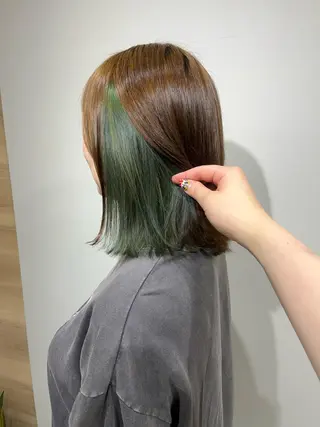 ミディアム カラー 韓国/インナーカラー 🍑YUI🍑のヘアスタイル