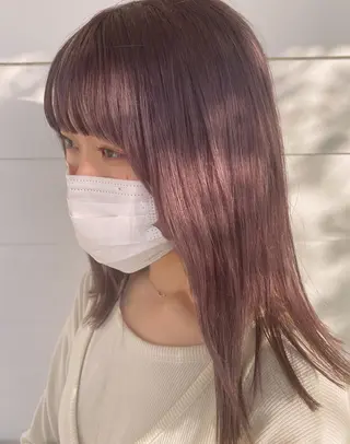 ミディアム カラー kyon.hair 韓国カットカラーのヘアスタイル