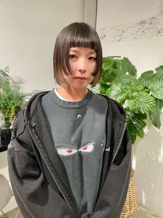 ミディアム カラー ウルフ/似合わせ レイヤー/RIHOのヘアスタイル