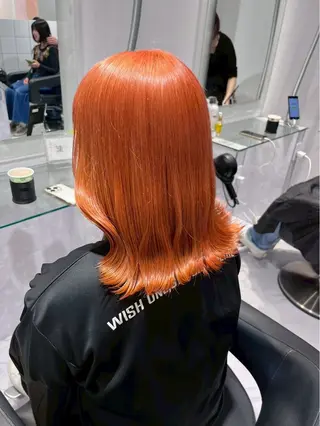 ミディアム カラー ワンカラーでできる 暖色カラーゆいりのヘアスタイル