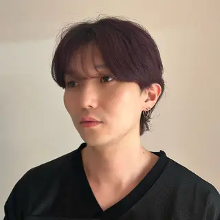 カラー メンズ Hiroki/韓国 センターパートのヘアスタイル